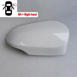Premium Rearview Mirror Cover Housing Lid Case (R  white)