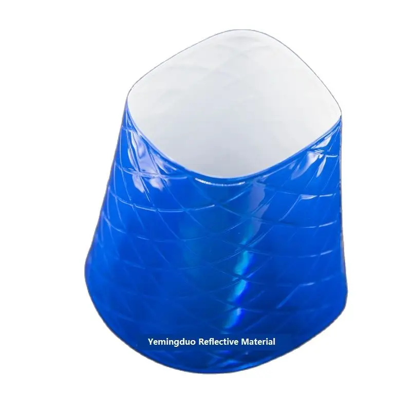 15cm*9.87cm*14.65cm Reflective Road Cone Sleeve PVC Lattice Reflector Film For Cones