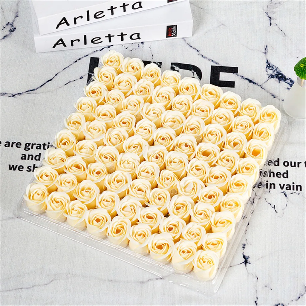 Artificial Roses 81pcs Rose Flower Head Soap Flower Head Without Package Valentine's Day