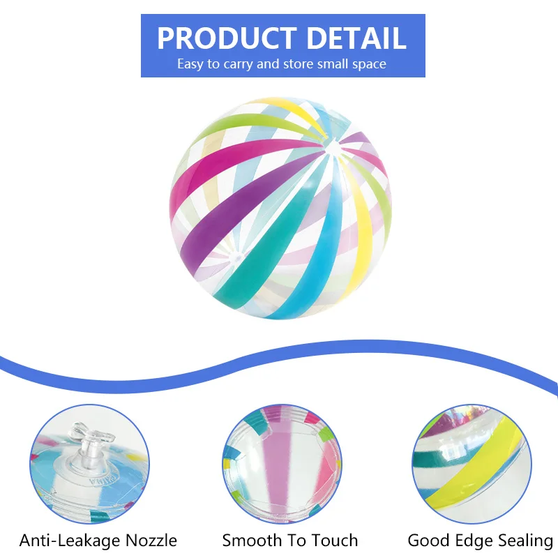 Transparent Colorful Inflatable Beach Ball 4