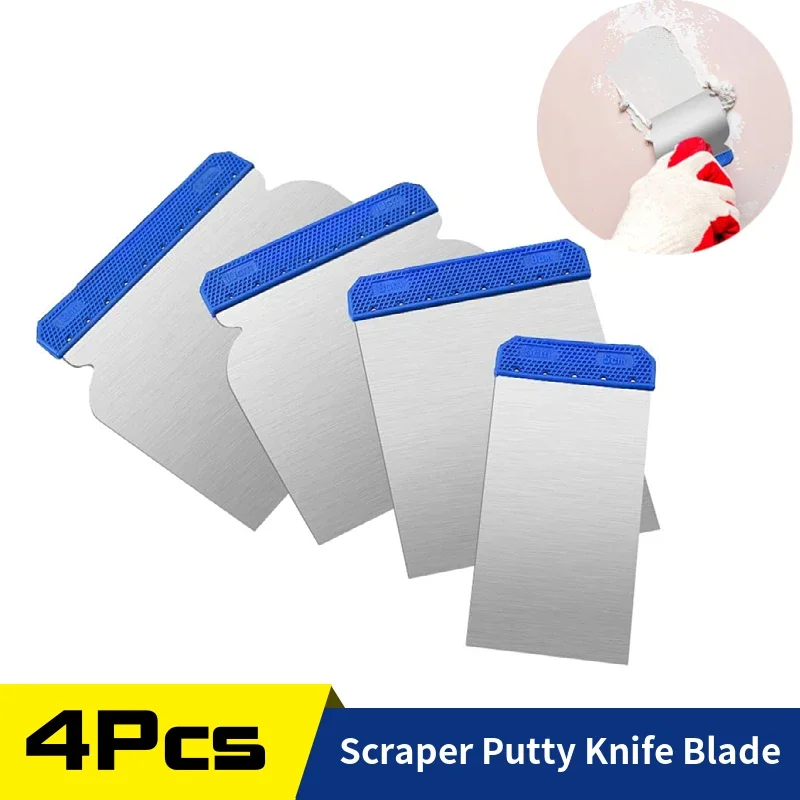 4pcs/lot Scraper Putty Knife Blade Painting Tools Hand Plastering Cleaning Blade Shovel Wallpaper/Decals/Drywall Finishing putty knife scraper drywall spatula wall scraper paint scraper