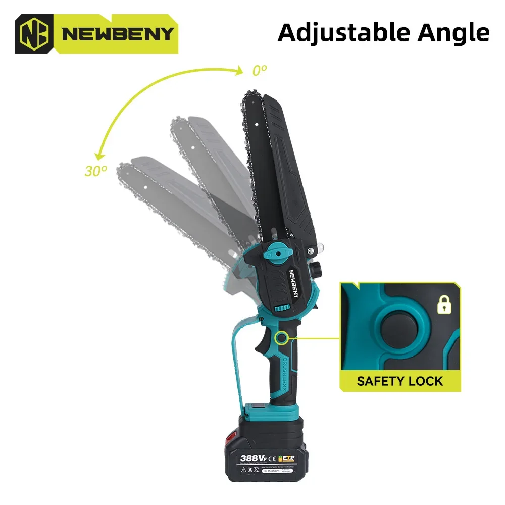 8 Inch Brushless Electric Saw Cordless Efficient Garden Woodworking Logging Saw Power Tool For 18V Battery electric saw