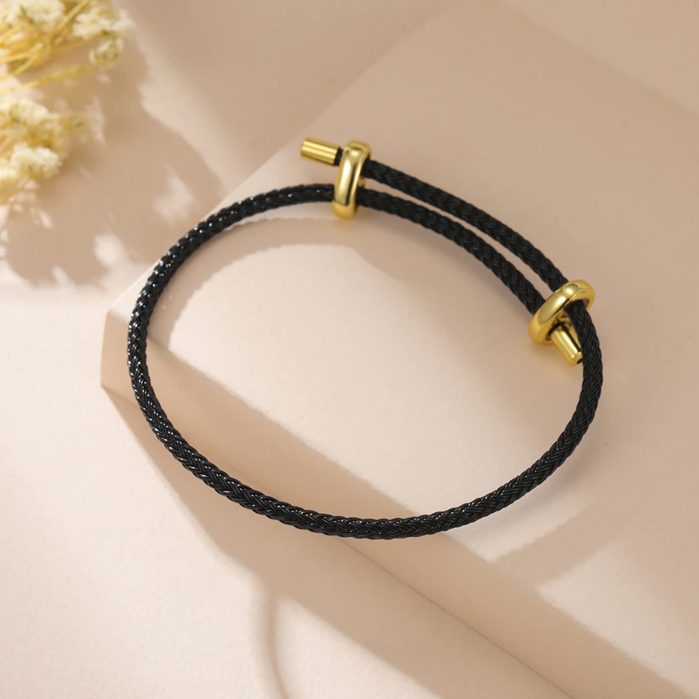 Dawapara Armband aus geflochtenem Seil, Edelstahlverschluss, verstellbares gewebtes Kordelarmband, minimalistisches Zubehör für die Schmuckherstellung – Detail 8