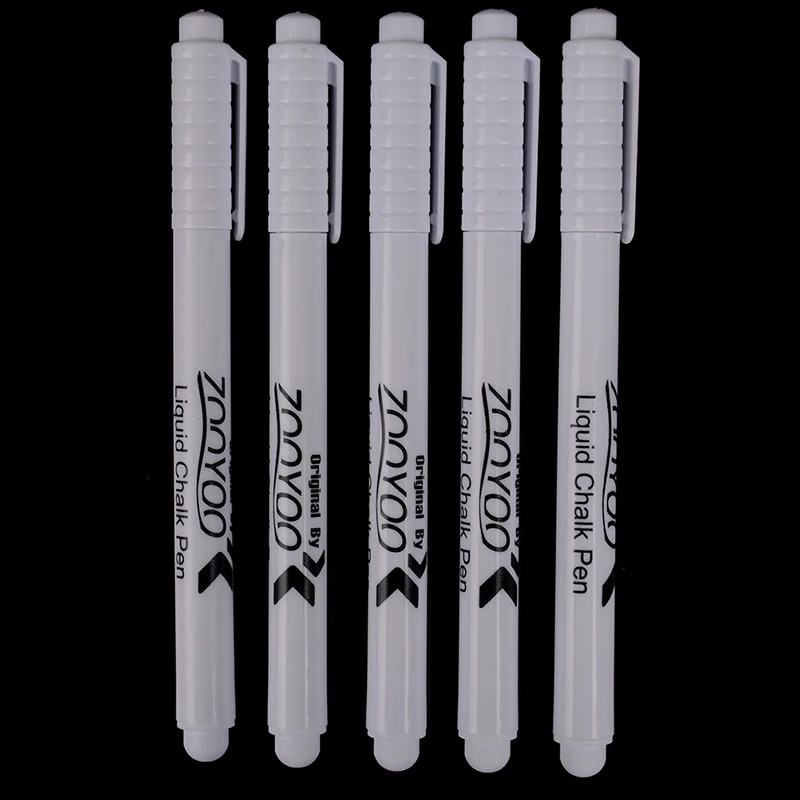 Erasable Liquid Chalk Pen, Blackboard Liquid Ink Pen, Usado na janela do quadro, Escreva suavemente, branco, novo, 13,5 cm, 3 pcs