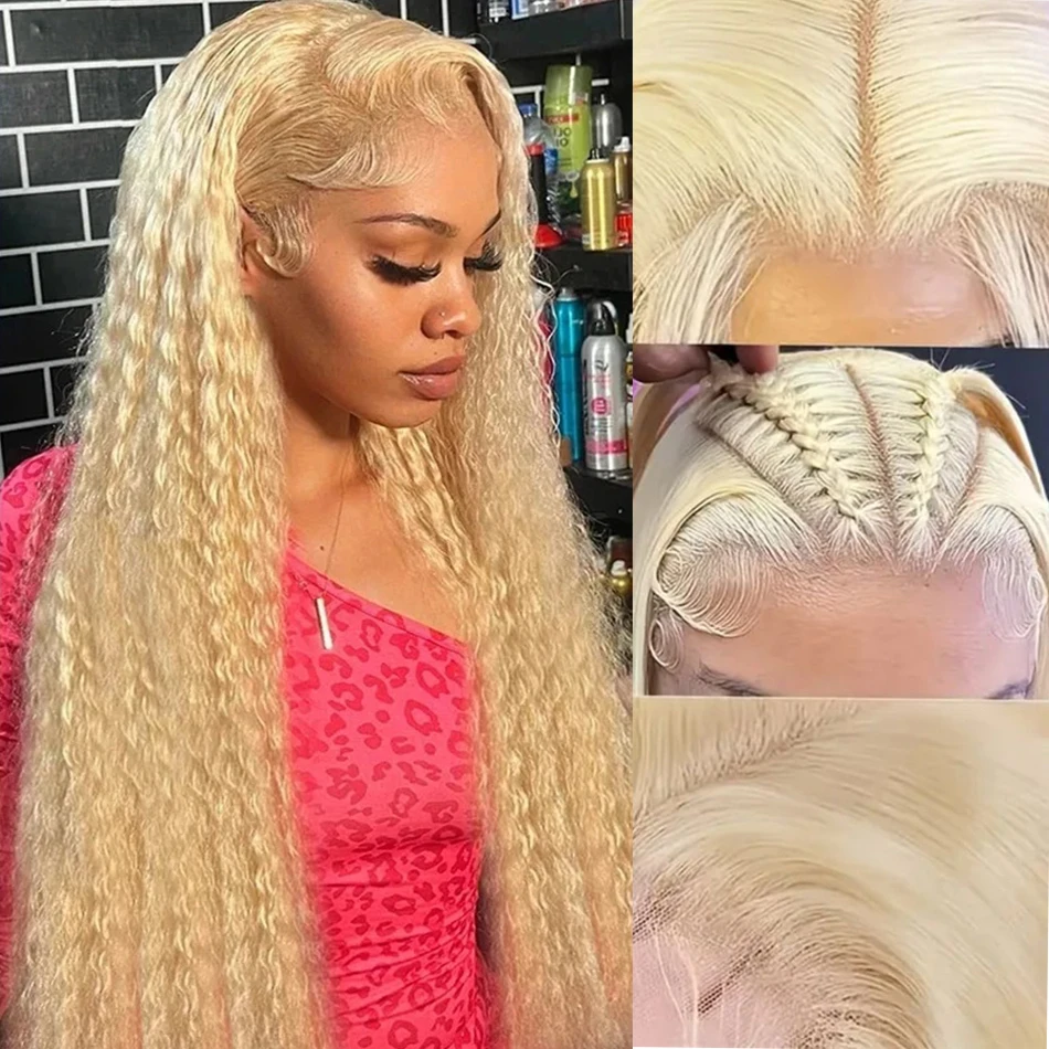 Human Hair Wig 613 Hd Transparent lace 13X4 13x6 Curly Lace Front Deep Wave 38 inch Brazilian Frontal