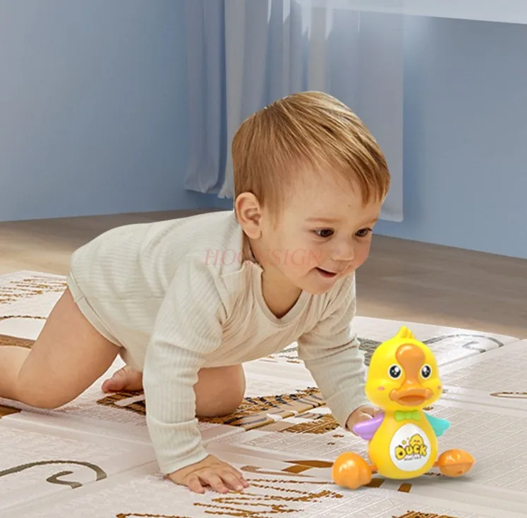Baby Duck Toy 1-2 Years Old Light Music Girl Puzzle Preschool Children's Voice Controlled Electric Walking Yellow Duck 2