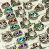 Wholesale 20/50Pcs All Owl Assorted Styles Eye Rings Resale Hot Jewelry Alloy Metal 1