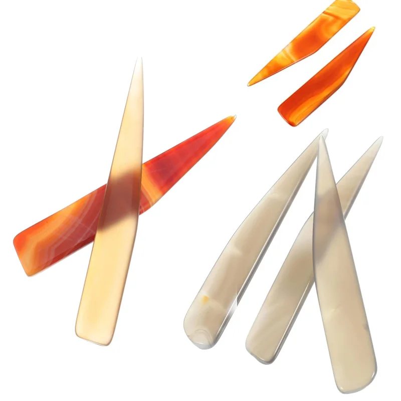 Agate Polishing Knife 1-6Pcs With Bamboo Handle Jewelry Making Tools