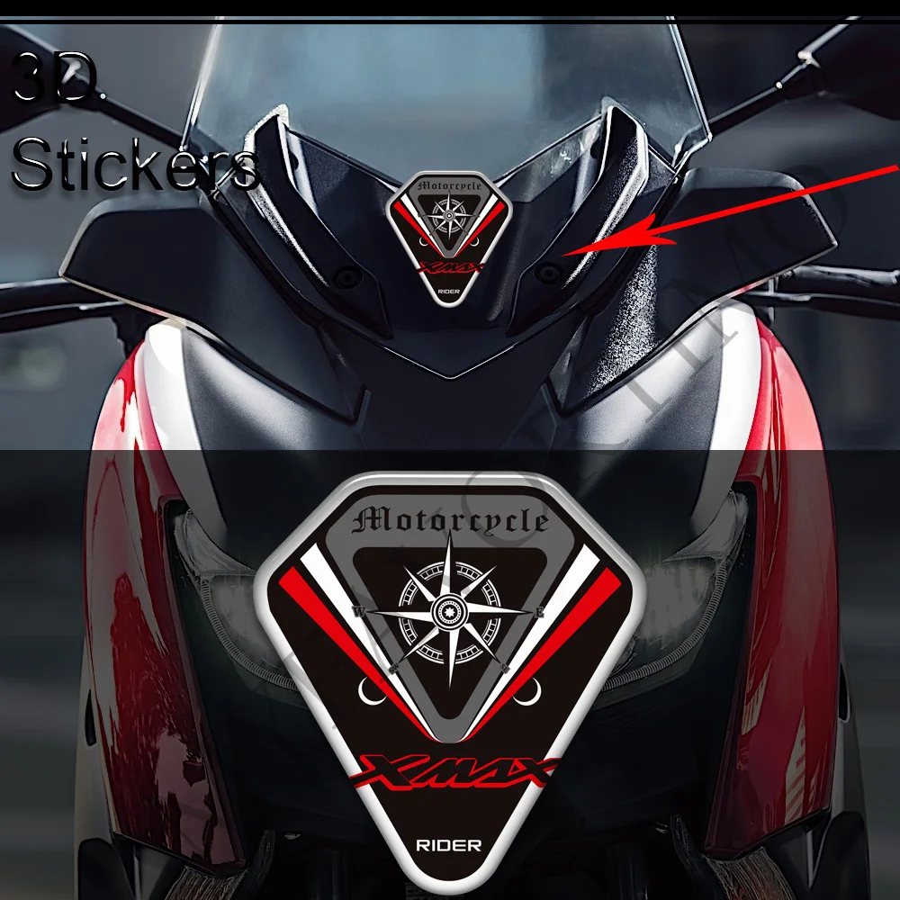 Motorcycle Scooters Windshield Windscreen Screen Wind Shield Emblem Logo Stickers For Yamaha X-max Xmax X Max 125 250 300 400