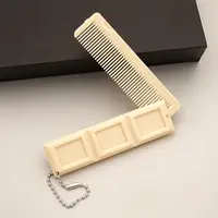 2 in 1 Folding Chocolate-Shaped Folding Comb with Mirror Portable Massage Comb Brush for Salon Travel Hair Smooth Styling Tools 4