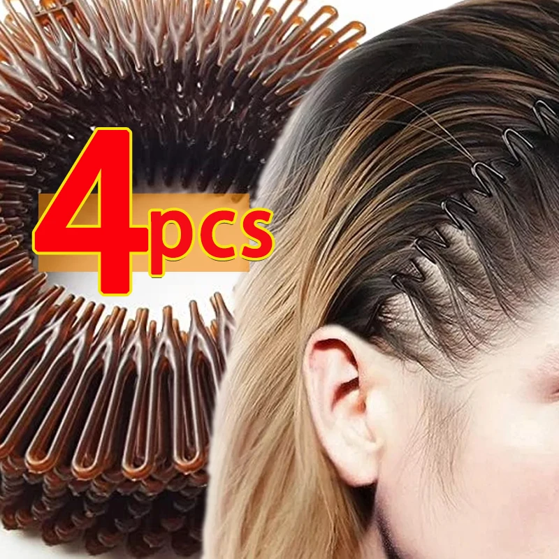 Kunststoff Vollkreis Stirnbänder Haar Hoop Band Clips Haarband Stretch Flexible Kamm Zähne Gesicht Waschen Feste Mode Haar Zubehör