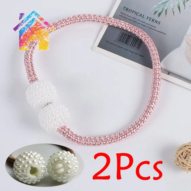 1 Piece of New Pearl Buckle Curtain Clip Curtain Frame Lace Buckle Clip Hanging Ball Buckle Lace Curtain Accessories Home Decora 2 Pcs Pink