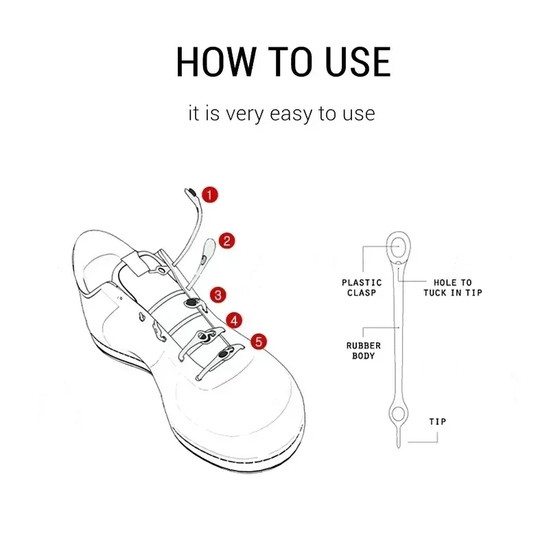 Waterproof Elastic No-Tie Silicone Shoelaces