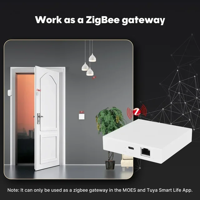 MOES Tuya Zigbee Matter Thread Gateway, Smart Home Bridge Hub, Voice Control 3