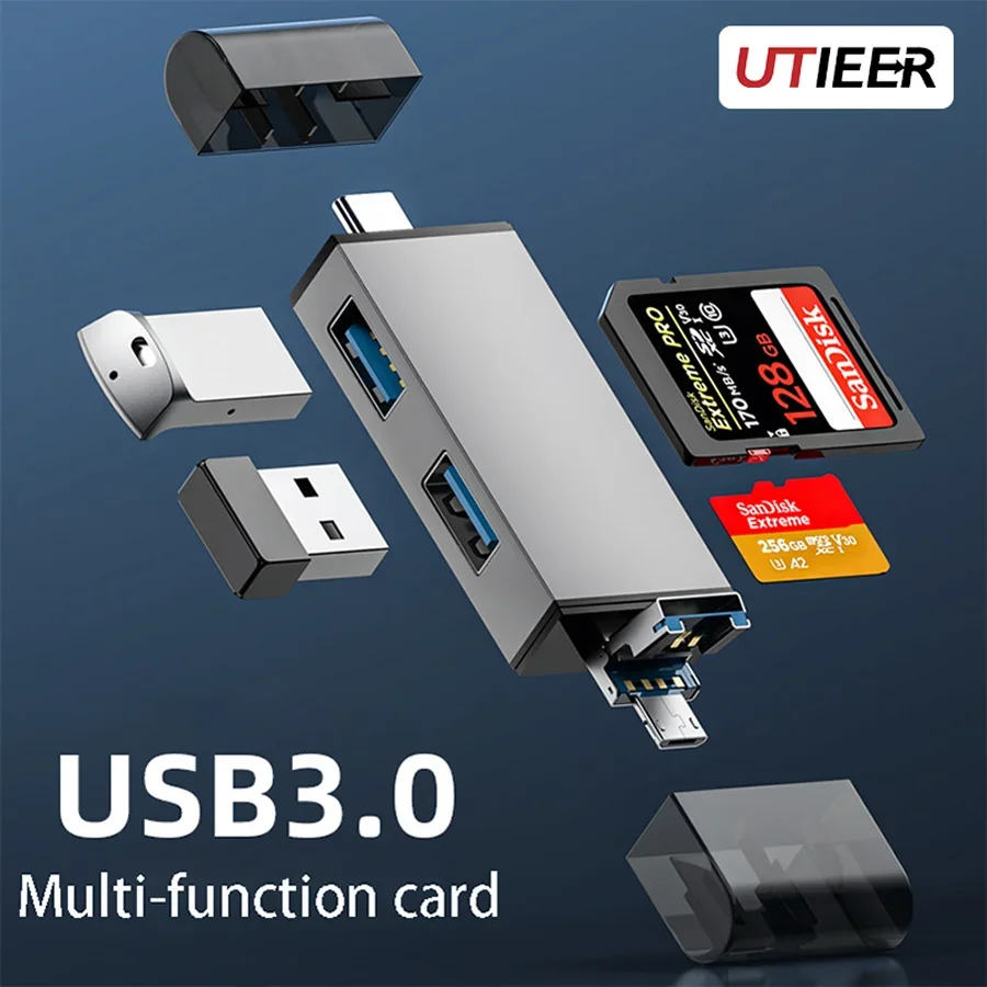 

USB 2,0 Android Φ компьютер, алюминиевое устройство для чтения Otg, многофункциональная оптовая продажа, высокоскоростной Тип C