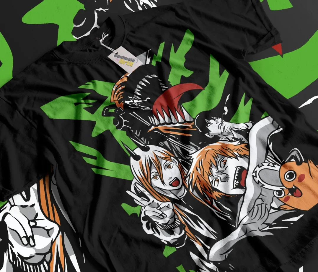 

Мужская футболка с Бензопилой Makima Power, свитер Poshita Denji, мягкая футболка из аниме