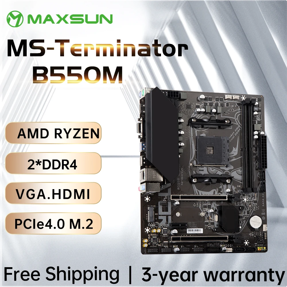 

MAXSUN AMD B550M Gaming Motherboard Dual channel DDR4 Collocate R5 5600G CPU Motherboards Combo DDR4 16GB[8GB*2] 3200MHz
