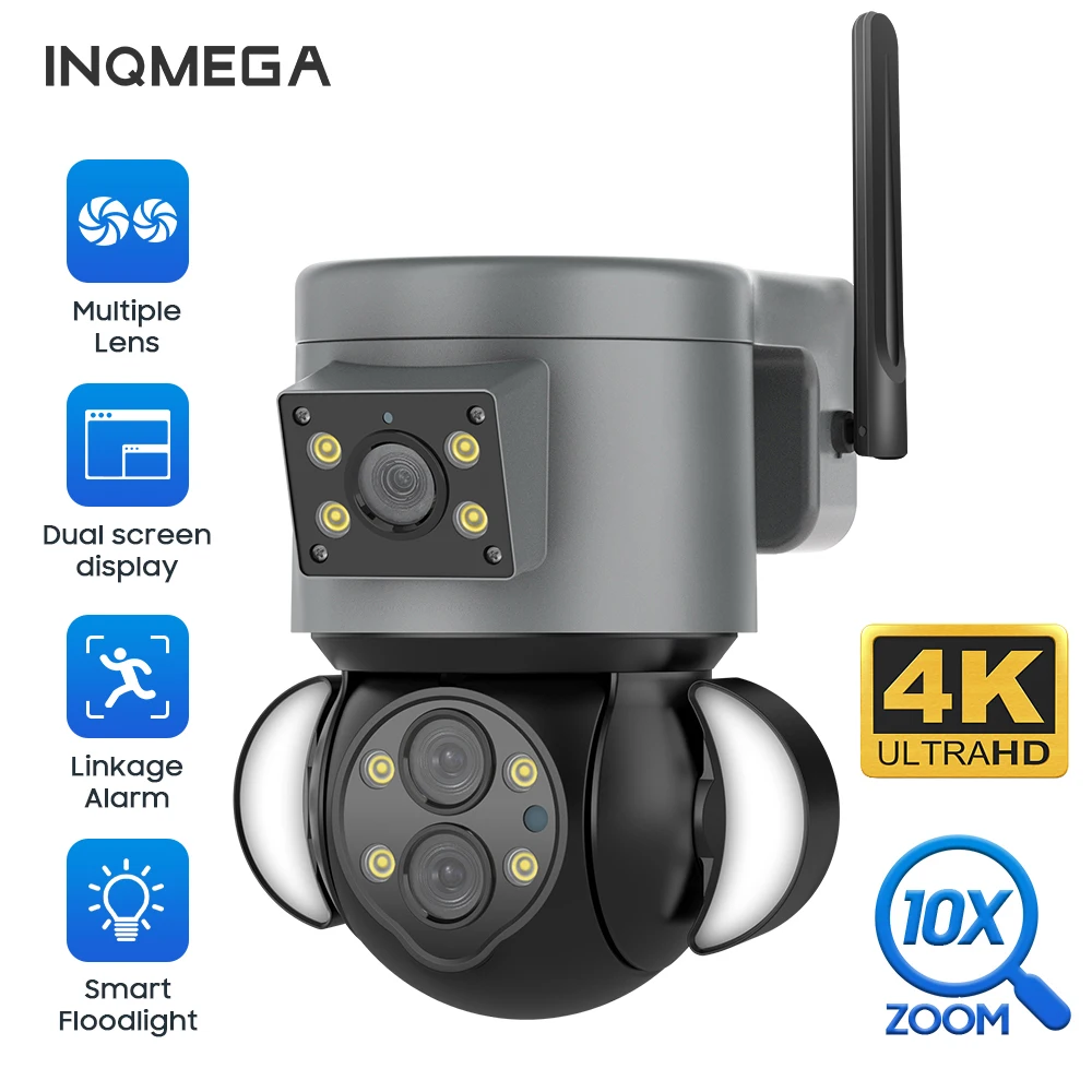 INQMEGA 8MP Binocular WIFI Surveillance Cameras with Night Vision 10X