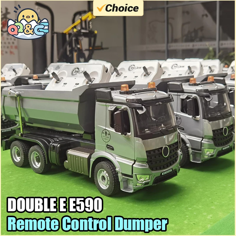 Silver Gray Remote Control Dump Truck Toy with Rechargeable Battery