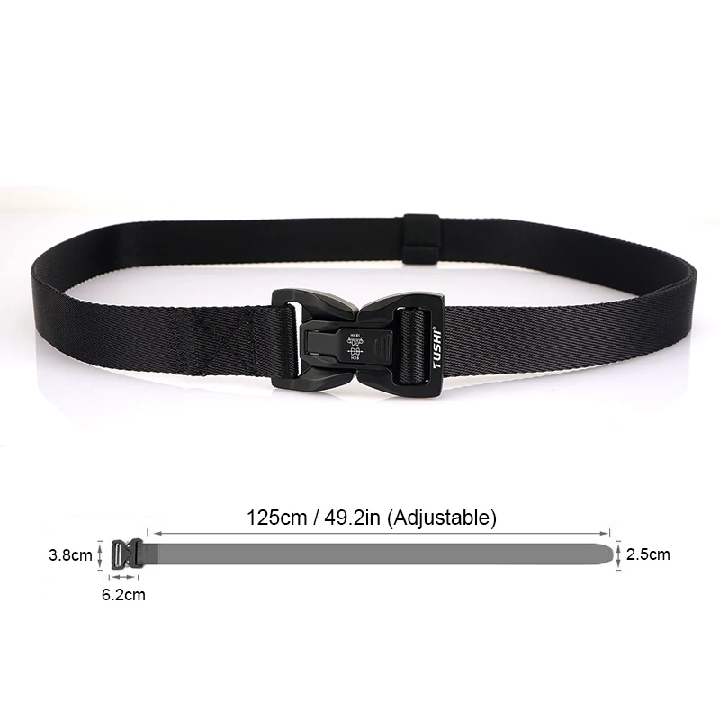25mm Thin Belt Alloy Quick Release Buckle Military Tactical Belt Soft Nylon Universal Techwear Hip Hop Girdles Male HSSEE
