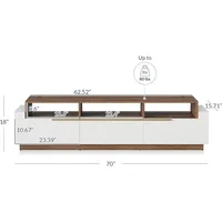70" TV Stand for TV up to 70", Modern Home Entertainment Center with Open Shelves and Drawers, Media Console Table, Wood 2