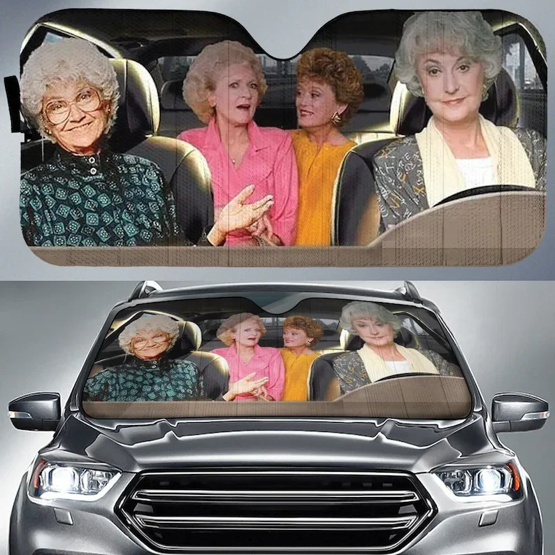 

The Golden Girls Car Auto Sunshade, Sitcom Series Blanche Devereaux Dorothy Zbornak Rose Sophia Petrillo Driving Car Sun Shade