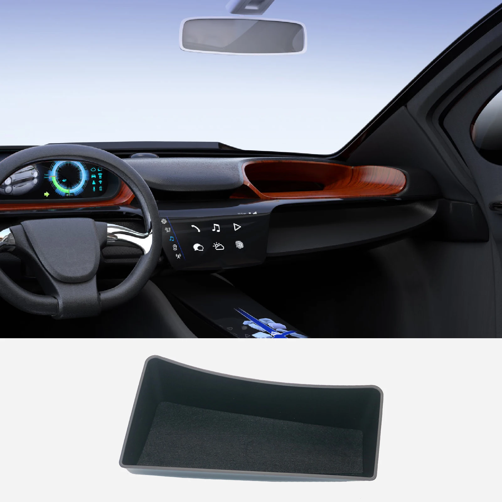 

For BYD ATTO 3 Storage Box Rear Central Control Panel Storage Box Dashboard Storage Box Navigation For Byd YUAN PLUS