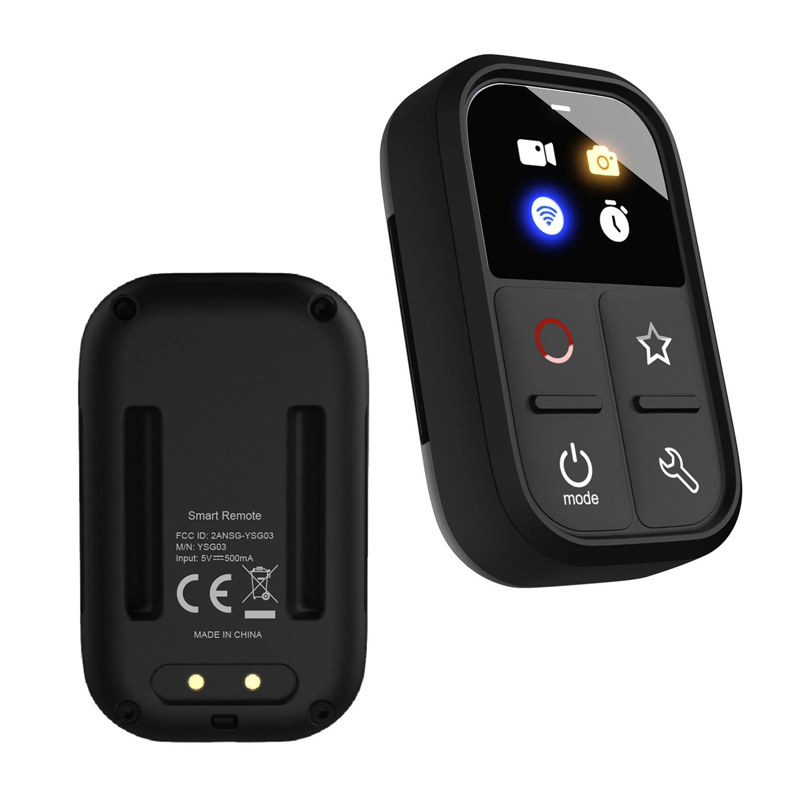 Wireless Smart Remote Control Replacement for GoPro Hero 12/11/10/9/8/LED Colorful Screen Built-in Battery 50M Control Distance