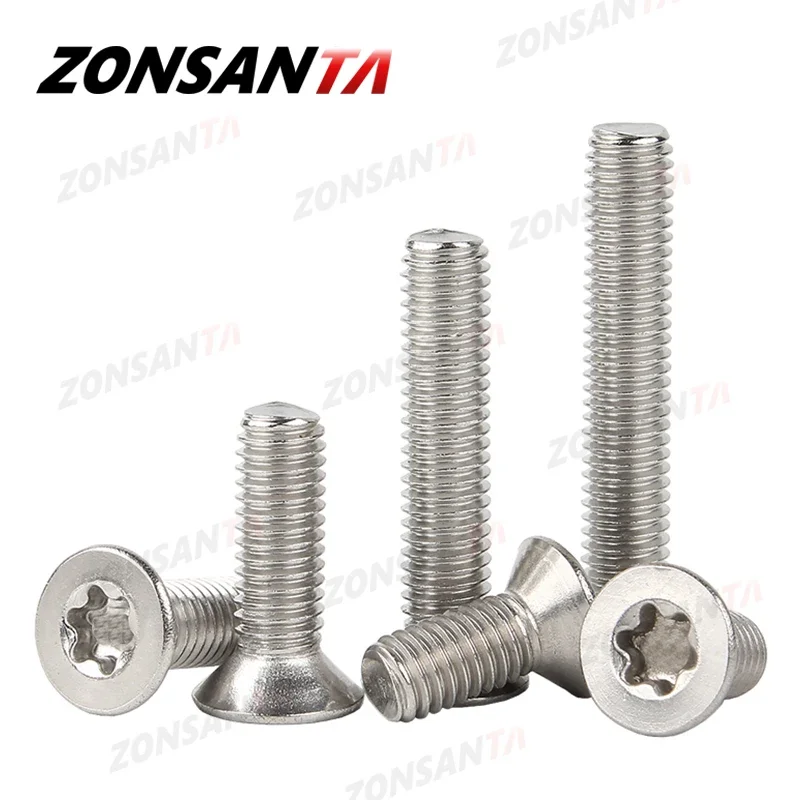 Six Lobe Torx Flat Countersunk Head Screw 304 Stainless Steel Plum blossom Bolt GB2673 M1.4 M1.6 M2 M2.5 M3 M4 M5 M6 M8