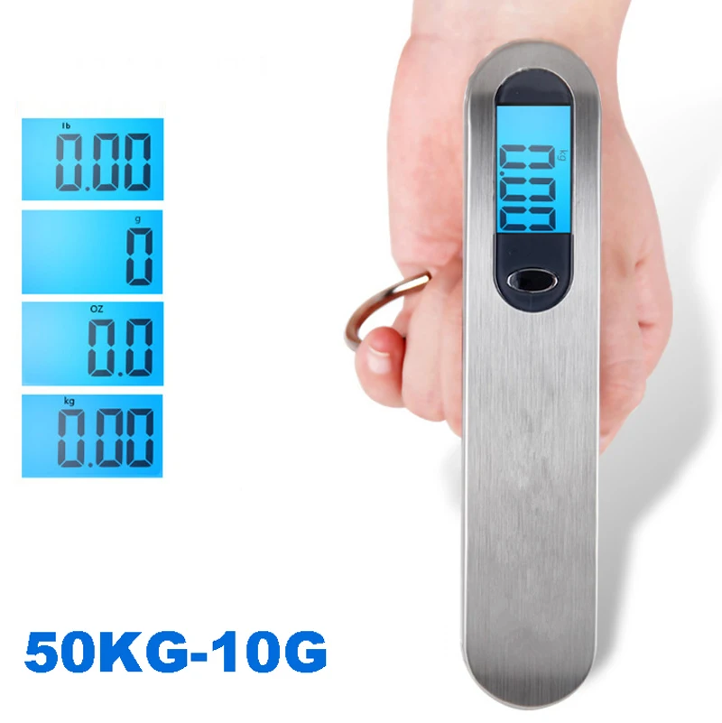Steel 50kg 10g LCD Digital Electronic Hanging Hook Scale Weigh Balance Travel Hand For Fishing Luggage laboratory teaching digital weight scale
