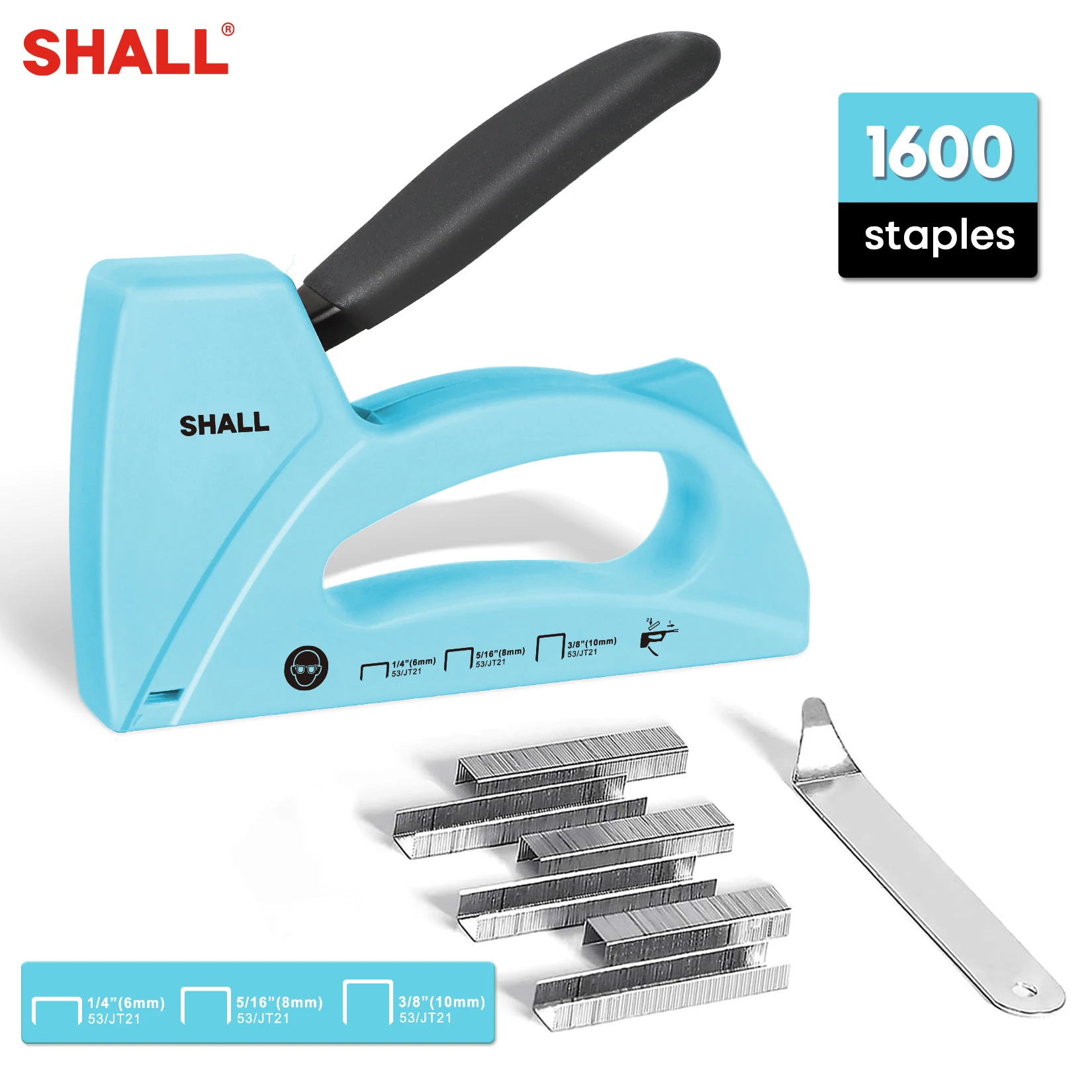 SHALL Nail Gun for Woodworking Light Duty Upholstery Stapler with 1600pcs  JT21 Staples for home DIY Decoration free shipping