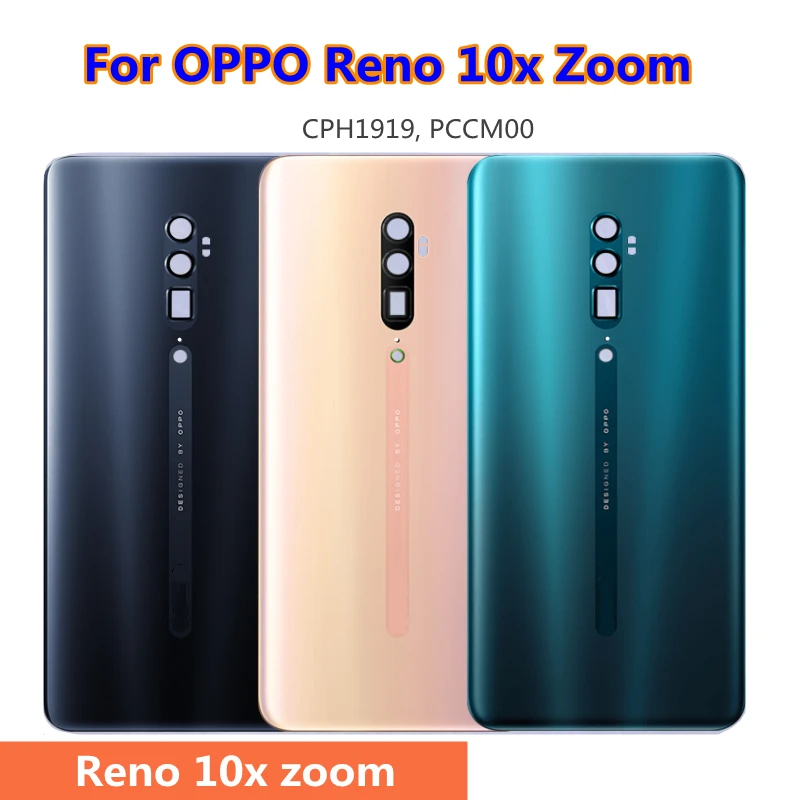 6.6" For Oppo Reno 10X Zoom Battery Back Cover 3D Glass Panel Rear Door For Oppo Reno 10X Zoom Battery Cover +Adhesive Sticker