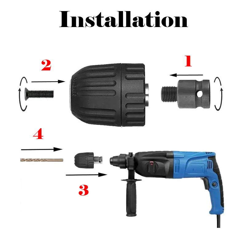 Keyless Drilling Chuck 2-13mm Converter 1/2
