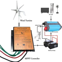 ตัวควบคุมกังหันลม MPPT 3000W 5000W 8000W ตัวควบคุมการผลิตพลังงานลม พร้อมระบบป้องกันการชาร์จเกิน มาตรฐานกันน้ำ IP67 2