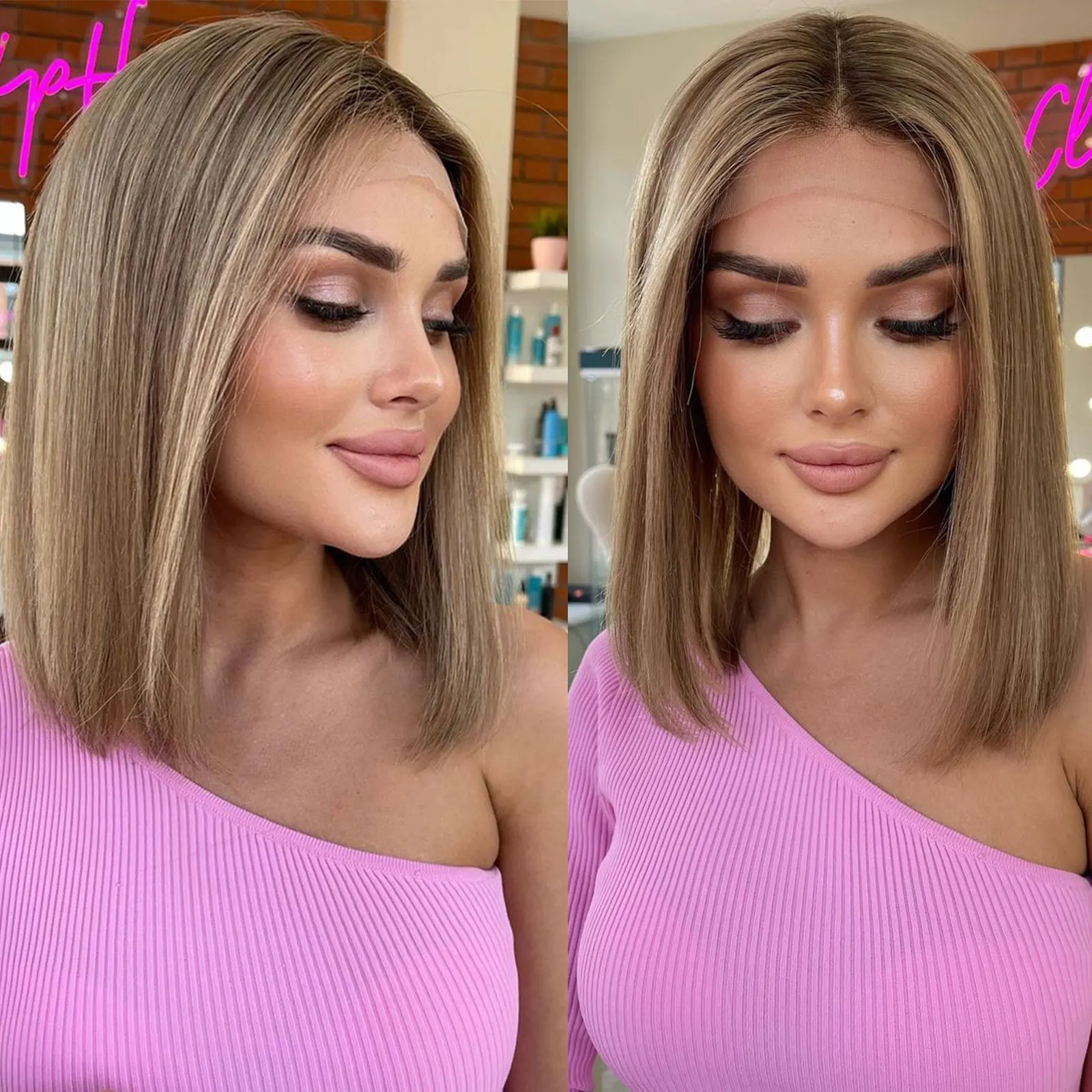 Synthetic Lace Front Short Bob Wigs for Women