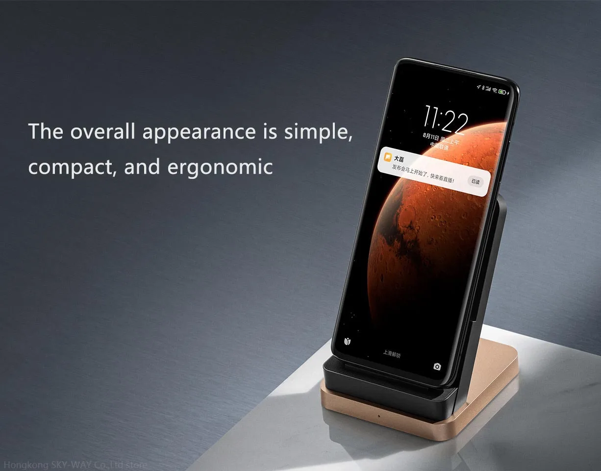 Xiaomi 55W Wireless Charger Max Temperature Control Vertical Charging Base Charger for Xiaomi Mi 11 Ultra