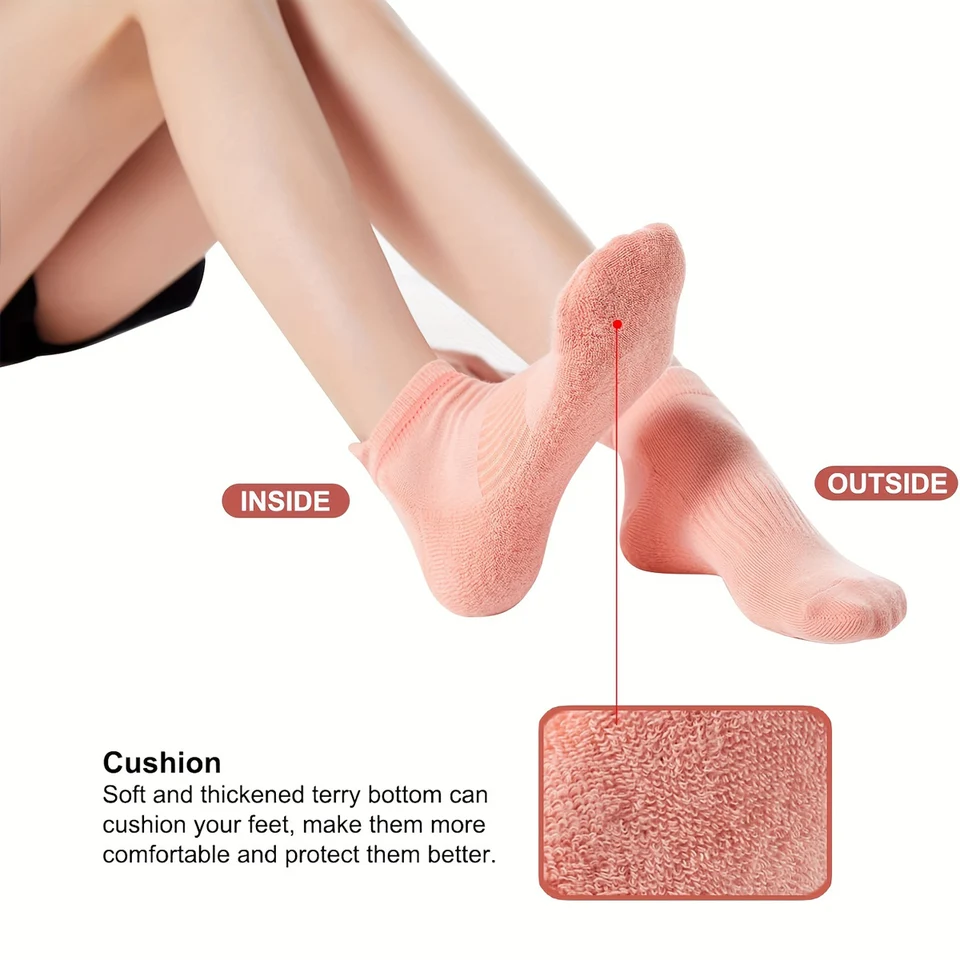 SPYMINNPOO 2 Calzini da Yoga, 104 Colla Antiscivolo in Cotone Pettinato, Traspiranti, per Pilates, Danza Classica, Sbarra, a Piedi Nudi (Nero [Confezione