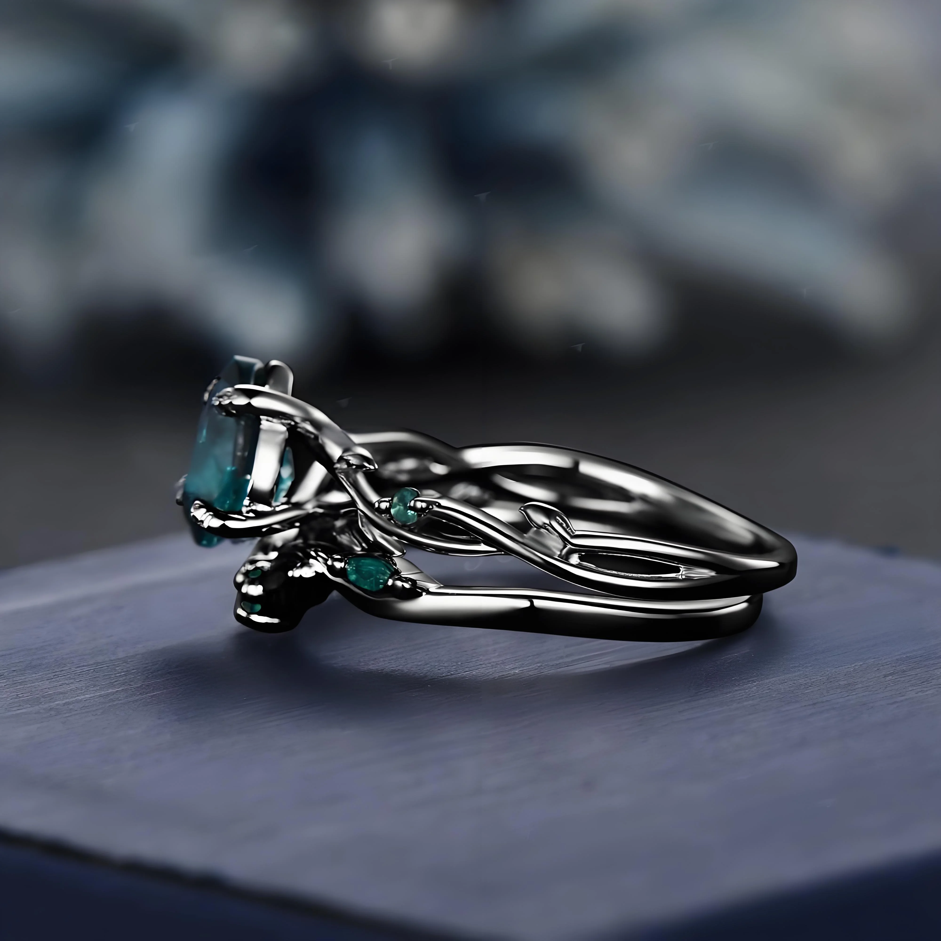 2 Teile/satz Mode Schwarz Gold Farbe Grün Strass Zirkon Ringe Für Frauen Voller Kristall Ringe Hochzeit Engagement Schmuck Geschenke – Detail 5