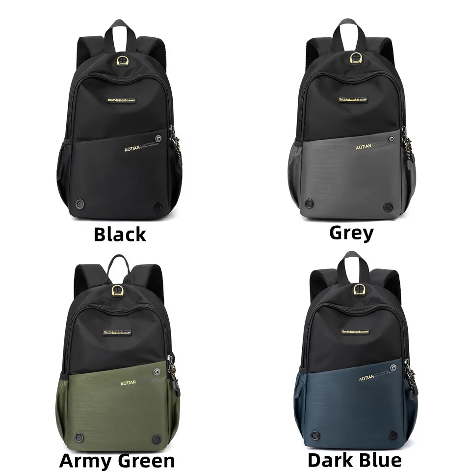 New Waterproof Oxford Men Backpack Zipper School Bags For Teenagers Small Shoulder Backpack Male Multifunction Rucksack 6