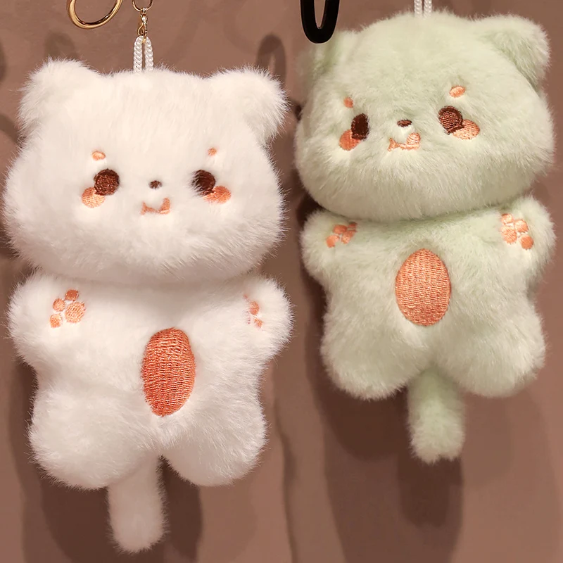 10cm New Kawaii Little Kitty Pendant Plush Toys Stuffed Soft Animal Cartoon Cat Backpack School Bag Keychain Decor for Kids Gift