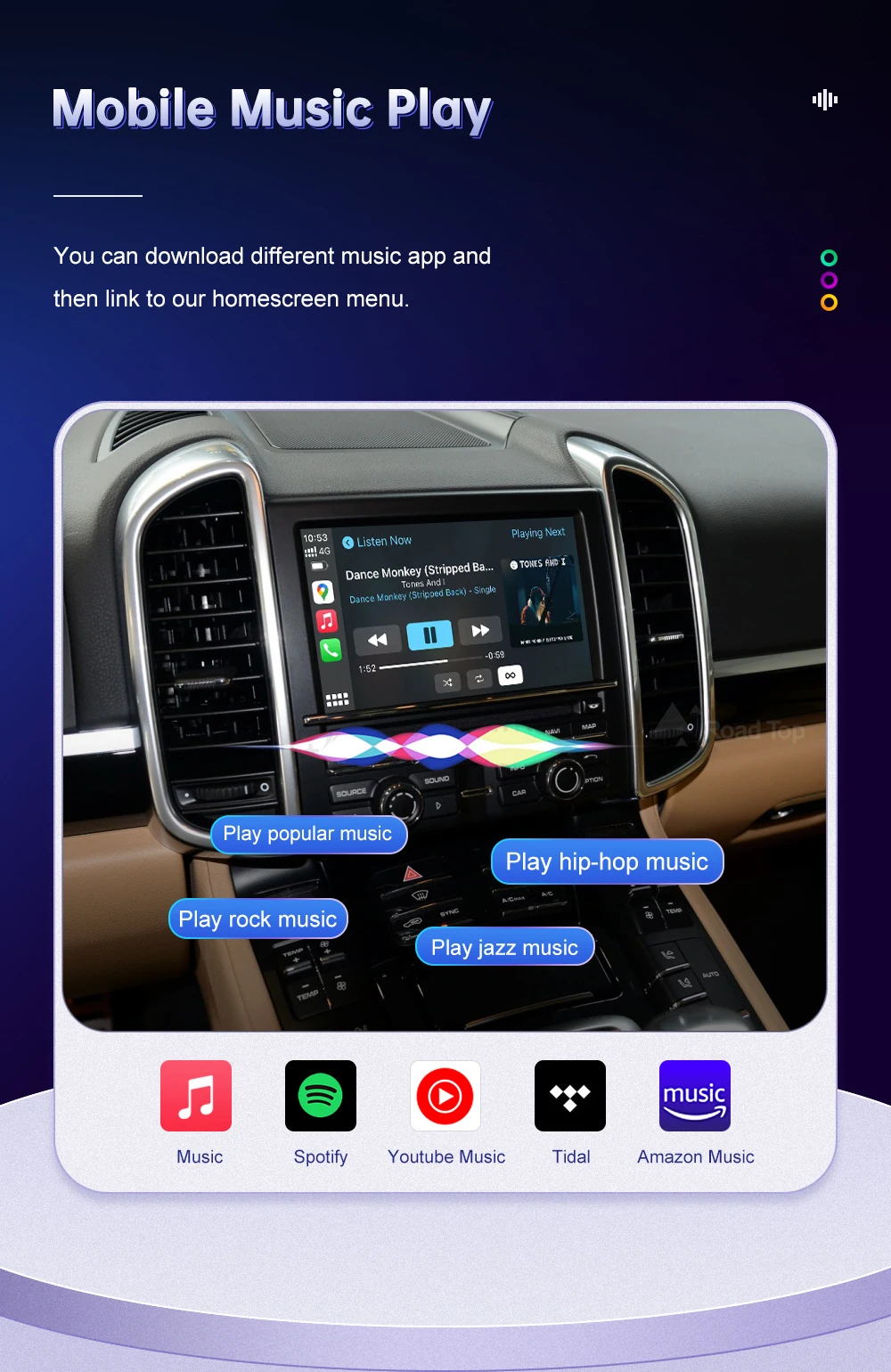 Road Top Wireless Carpaly for Porsche Boxster 718 Macan Cayman Cayenne Panamera PCM3.0 3.1 with Android Auto Rear Camera Airplay