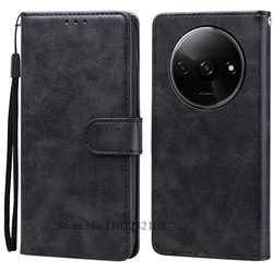 Leather Wallet Flip Case - Luxury Phone Cover & Stylish Protection for Redmi A3X (Redmi A3) (Black)