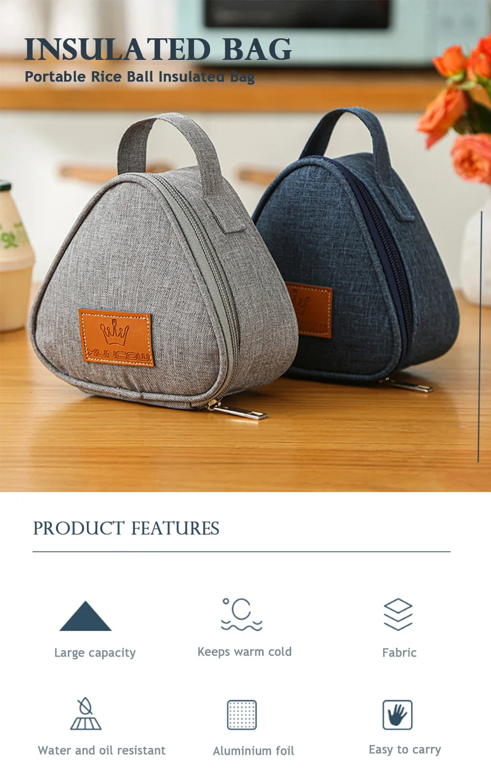 Insulated Triangle Lunch Bag – Milk Carton Design, Waterproof & Portable – Triangle Ben... - SKU TIB16331 - UGI Packaging