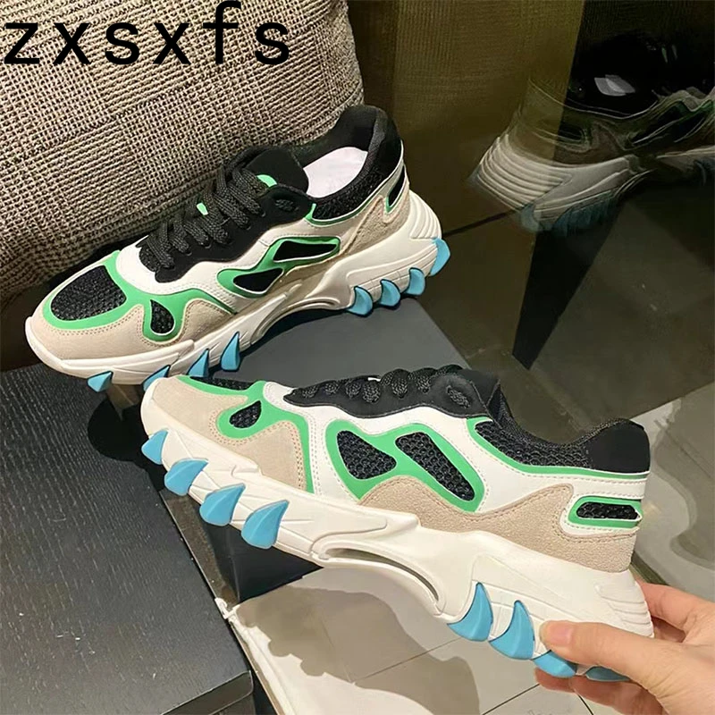 

Unisex Lace Up Casuals Shoes For Women Round Toe PVC Sneakers Leisure Wedges Heels Flats Thick Sole Platform Shoes Woman