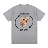 Wake Up Act Silly Meme Graphic T Shirt Funny Cute Cat Print Short Sleeve T-shirt Women Casual Oversized T Shirts 5