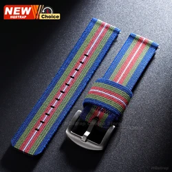 Elastic Nylon Woven Quick Release Watch Strap - Universal Bracelet for Military Style Wristbands (BUGNRDWH)