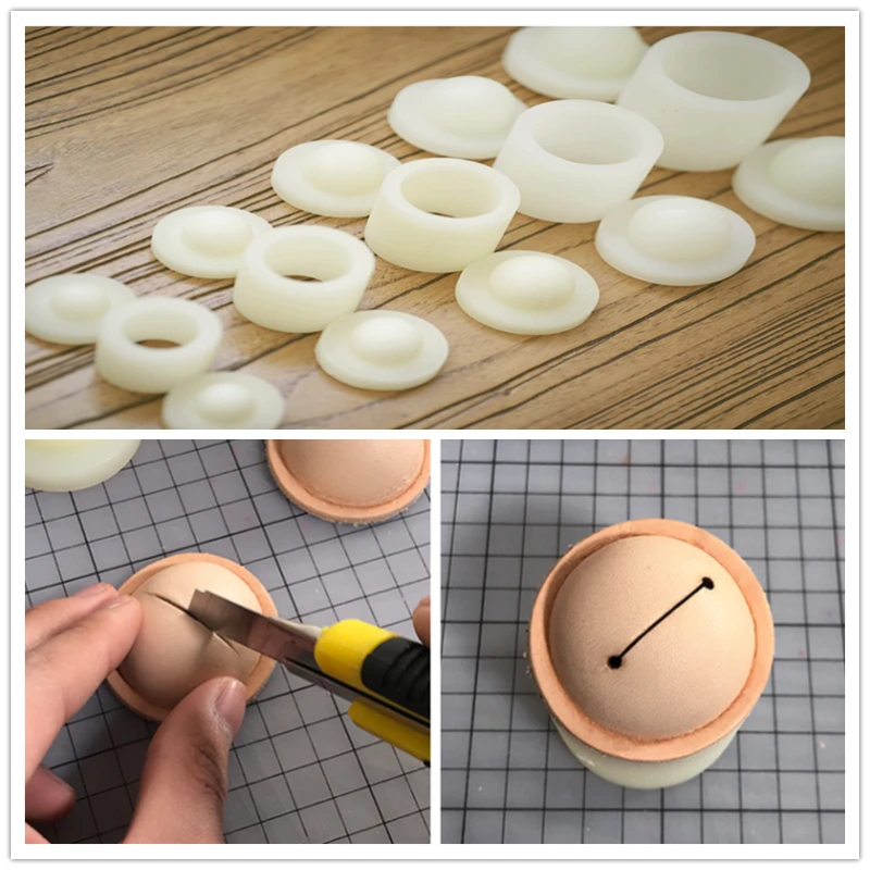 5 Kinds of Nylon Bell Molds Handmade Diy Leather Molding 1 Out 2 Plant Tanned Leather Bells with Air Vents Making Tools
