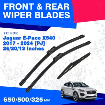 For Jaguar E-Pace X540 2017 - 2024 Front & Rear Window Wiper Blade Windshield Windscreen 26"+20"+13" Brushes Refills Accessories