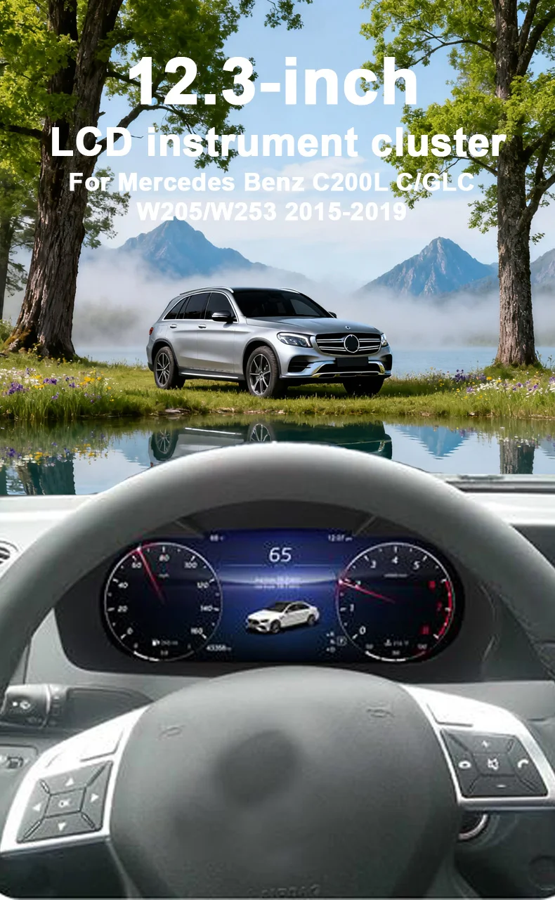 Digital Instrument Cluster For Mercedes Benz C200L C/GLC W205/W253 2015-2019 Spe