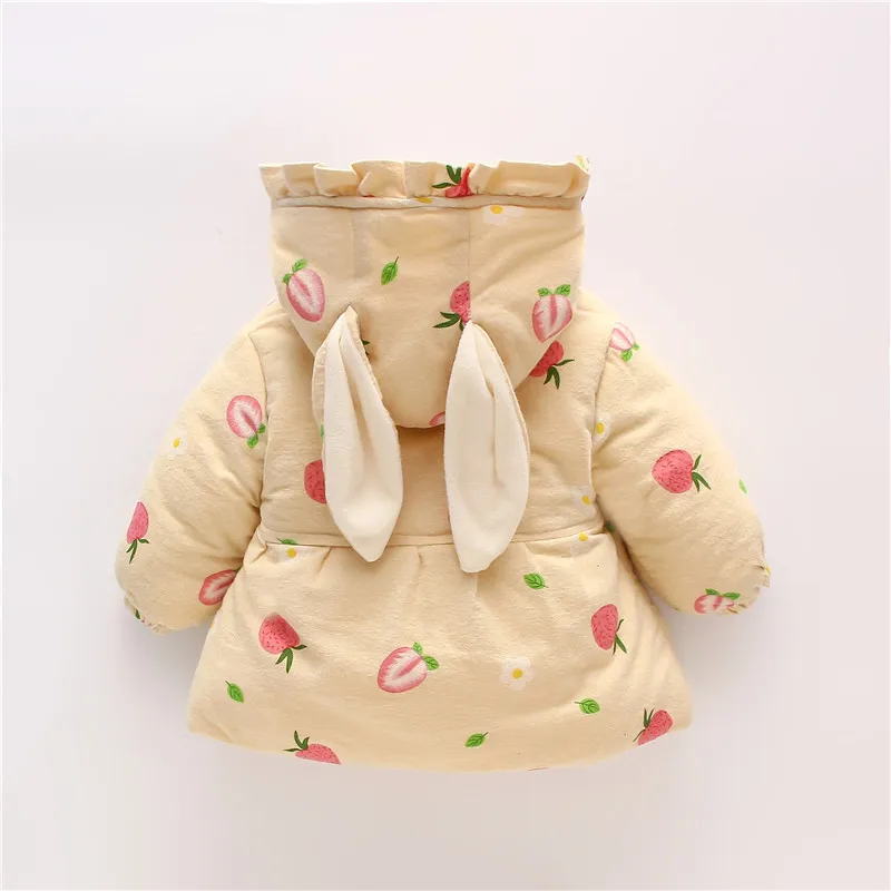 Winter Jacket Kids Girls Hooded Parkas Warm Coat For Girls Jacket Children Clothes Print Thicken Coats Outerwear With Bag